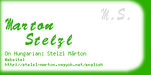 marton stelzl business card